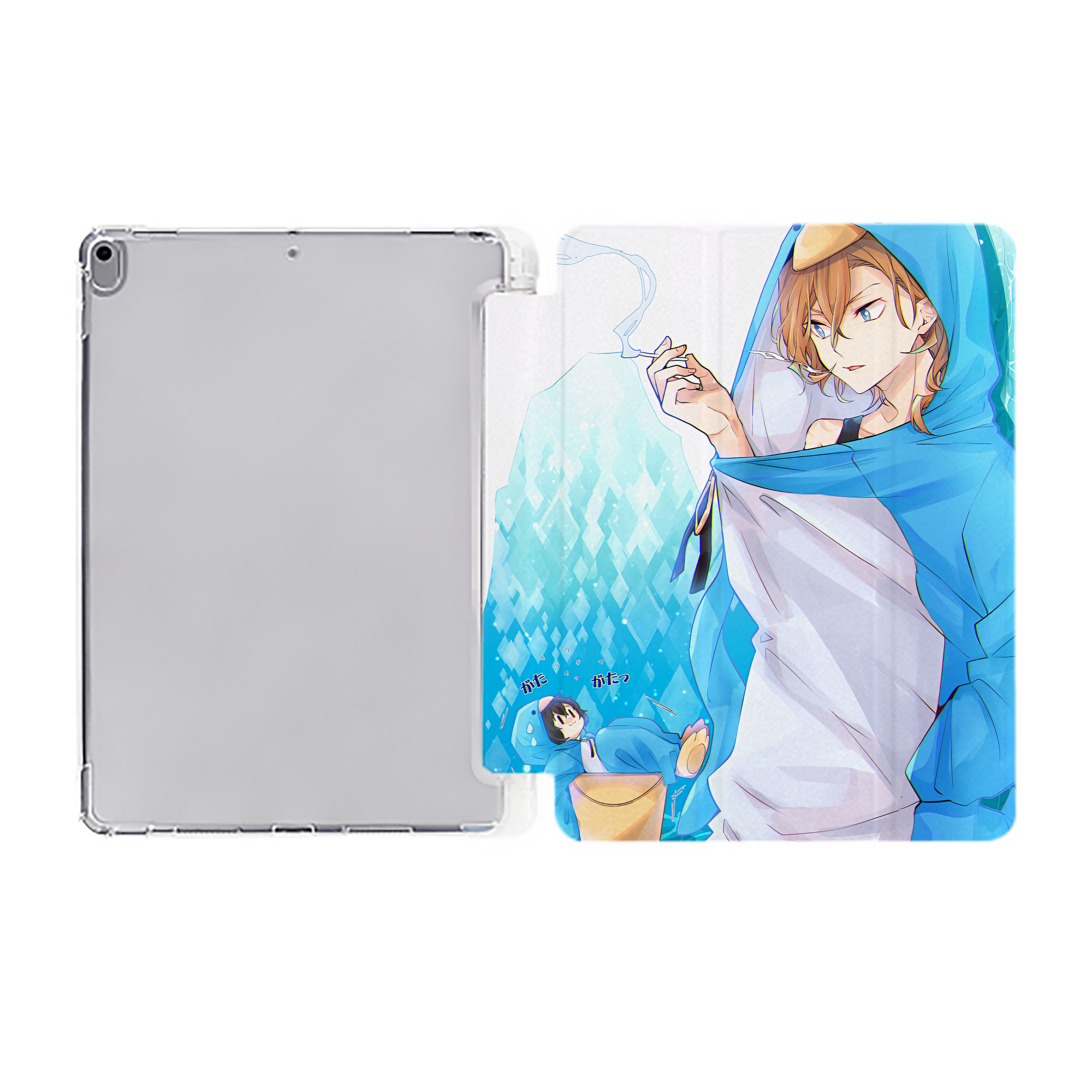 （画像用） 文豪ストレイドッグス Bungo Stray Dogs IPad ケース ペン収納付き 三つ折りスタンド PUレザー×シリコン 対応機種9.5/10.5/10.9インチ